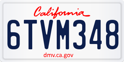 CA license plate 6TVM348