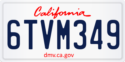 CA license plate 6TVM349