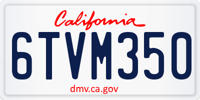 CA license plate 6TVM350