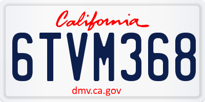 CA license plate 6TVM368