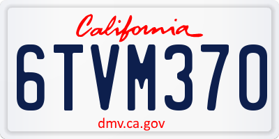 CA license plate 6TVM370