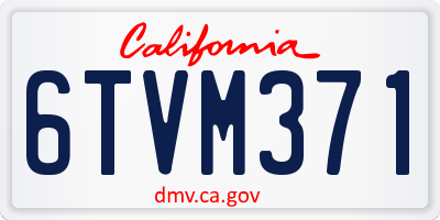 CA license plate 6TVM371