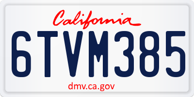 CA license plate 6TVM385