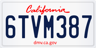CA license plate 6TVM387