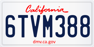 CA license plate 6TVM388