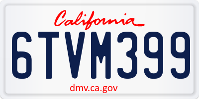 CA license plate 6TVM399