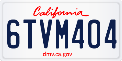 CA license plate 6TVM404
