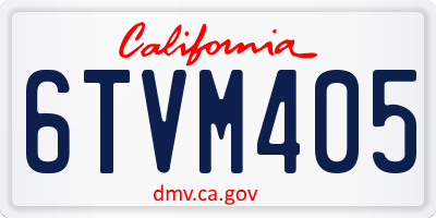 CA license plate 6TVM405