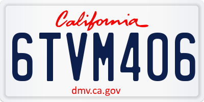 CA license plate 6TVM406