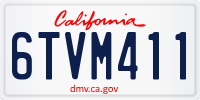 CA license plate 6TVM411