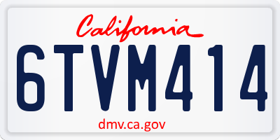 CA license plate 6TVM414