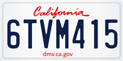 CA license plate 6TVM415