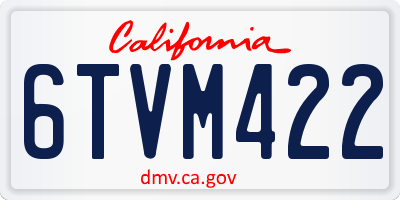 CA license plate 6TVM422