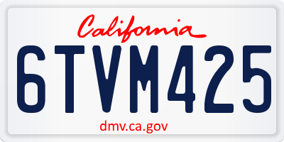 CA license plate 6TVM425