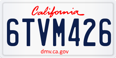 CA license plate 6TVM426