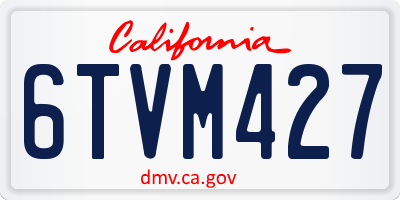 CA license plate 6TVM427