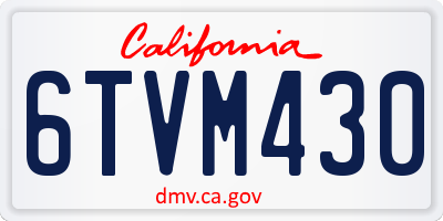 CA license plate 6TVM430