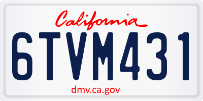 CA license plate 6TVM431