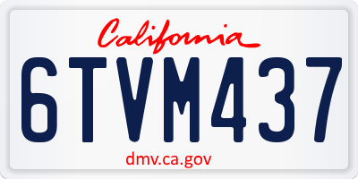 CA license plate 6TVM437
