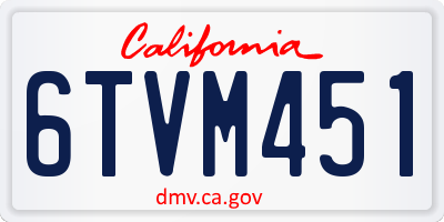 CA license plate 6TVM451