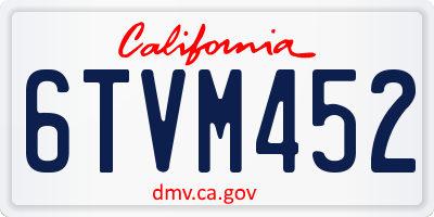 CA license plate 6TVM452