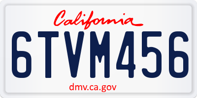 CA license plate 6TVM456