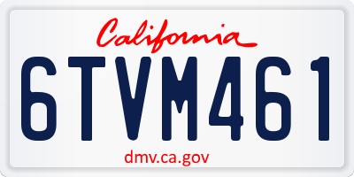 CA license plate 6TVM461