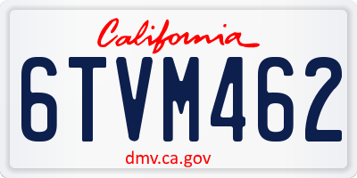 CA license plate 6TVM462