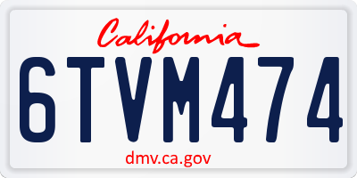 CA license plate 6TVM474
