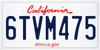 CA license plate 6TVM475