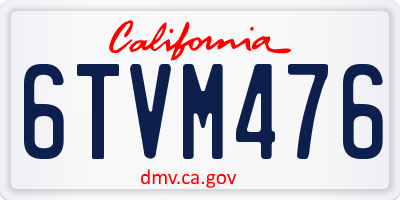 CA license plate 6TVM476