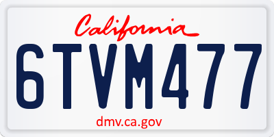 CA license plate 6TVM477