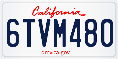 CA license plate 6TVM480