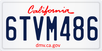 CA license plate 6TVM486