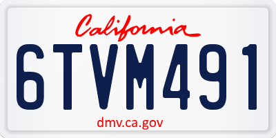 CA license plate 6TVM491