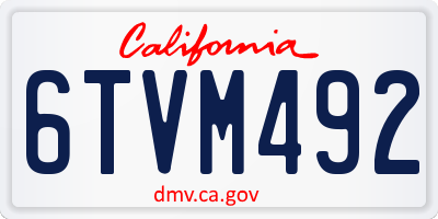 CA license plate 6TVM492