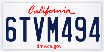 CA license plate 6TVM494