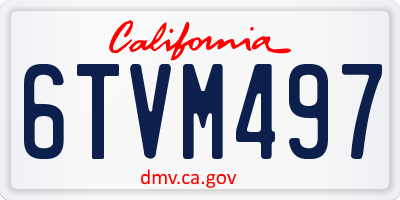 CA license plate 6TVM497