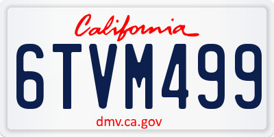CA license plate 6TVM499