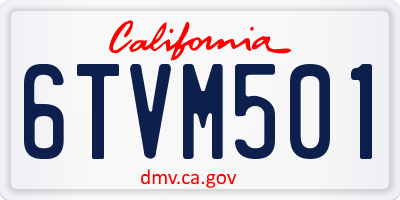 CA license plate 6TVM501