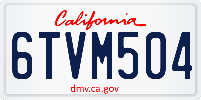 CA license plate 6TVM504