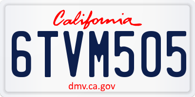 CA license plate 6TVM505