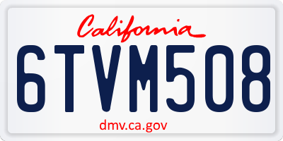 CA license plate 6TVM508