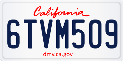 CA license plate 6TVM509
