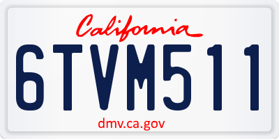 CA license plate 6TVM511