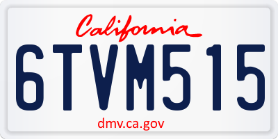 CA license plate 6TVM515