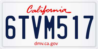 CA license plate 6TVM517