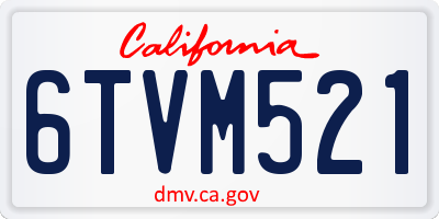 CA license plate 6TVM521