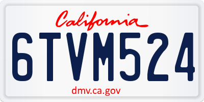 CA license plate 6TVM524