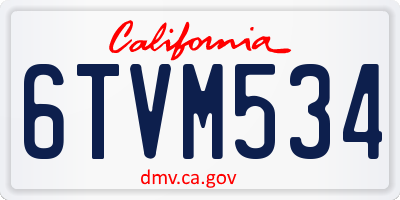 CA license plate 6TVM534